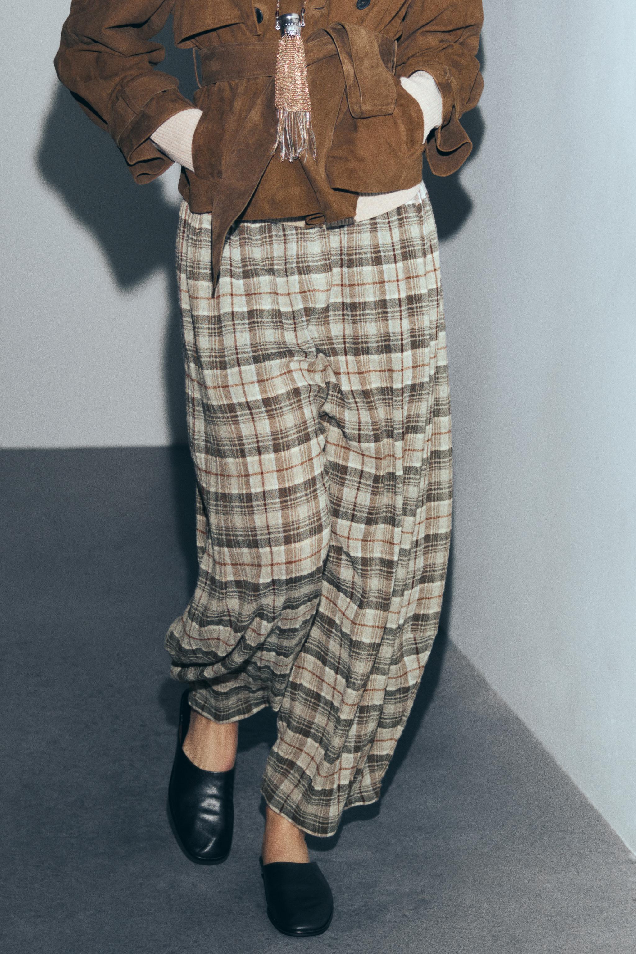 PLAID VOLUME PANTS ZW COLLECTION